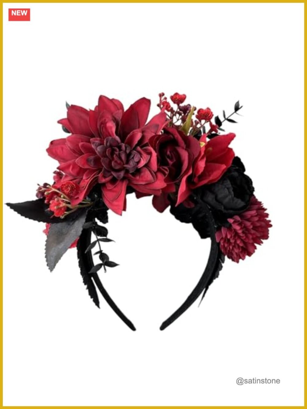 Mexican Flower Crown Headband Day of the Dead Fiesta Party Headpiece